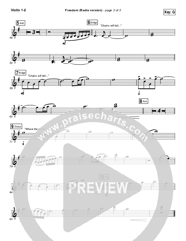 Freedom (Radio) Violin 1/2 (Jesus Culture / Kim Walker-Smith)