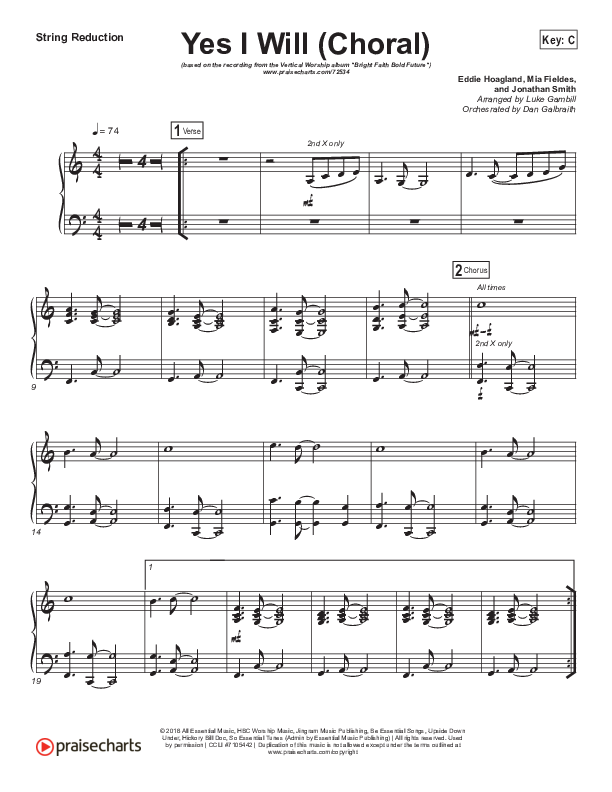 Yes I Will (Choral Anthem SATB) Synth Strings (Vertical Worship / Arr. Luke Gambill)