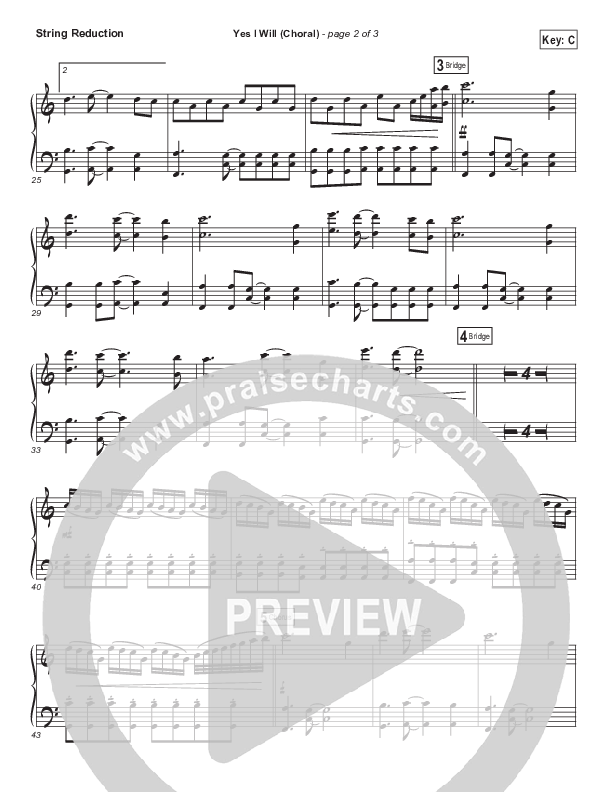 Yes I Will (Choral Anthem SATB) String Pack (Vertical Worship / Arr. Luke Gambill)