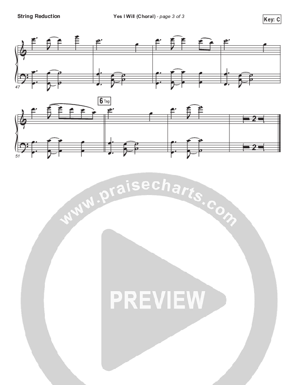 Yes I Will (Choral Anthem SATB) String Pack (Vertical Worship / Arr. Luke Gambill)