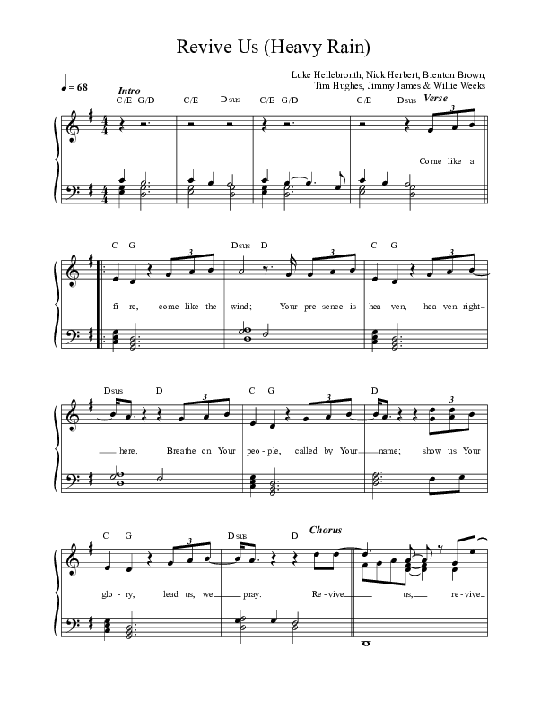 Revive Us (Heavy Rain) Lead Sheet (SAT) (Luke + Anna Hellebronth)