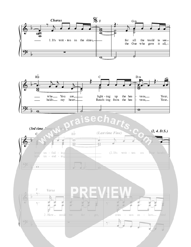 Written In The Skies Lead Sheet (SAT) (Luke + Anna Hellebronth)