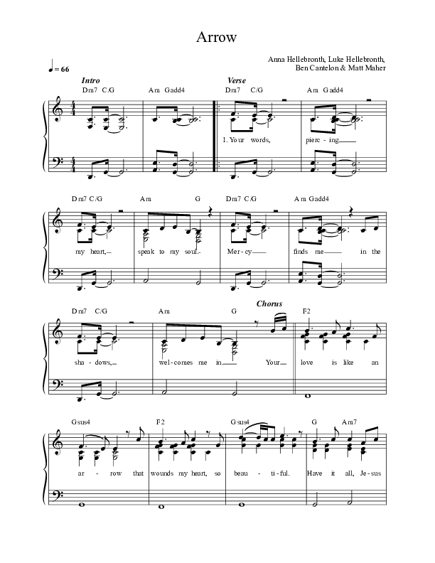 Arrow Lead Sheet (SAT) (Luke + Anna Hellebronth)