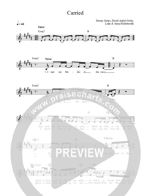 Carried By Your Grace Lead Sheet (Luke + Anna Hellebronth)