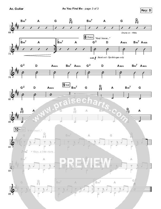 As You Find Me Acoustic Guitar (Hillsong UNITED)