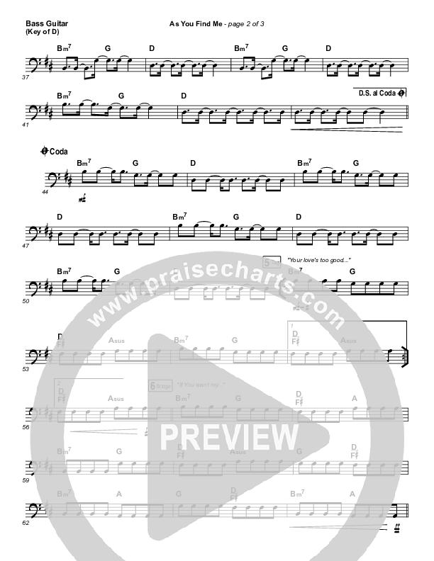 As You Find Me Bass Guitar (Hillsong UNITED)