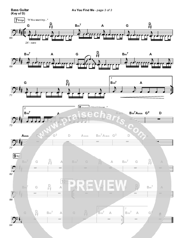 As You Find Me Bass Guitar (Hillsong UNITED)