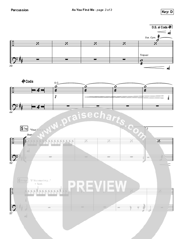 As You Find Me Percussion (Hillsong UNITED)