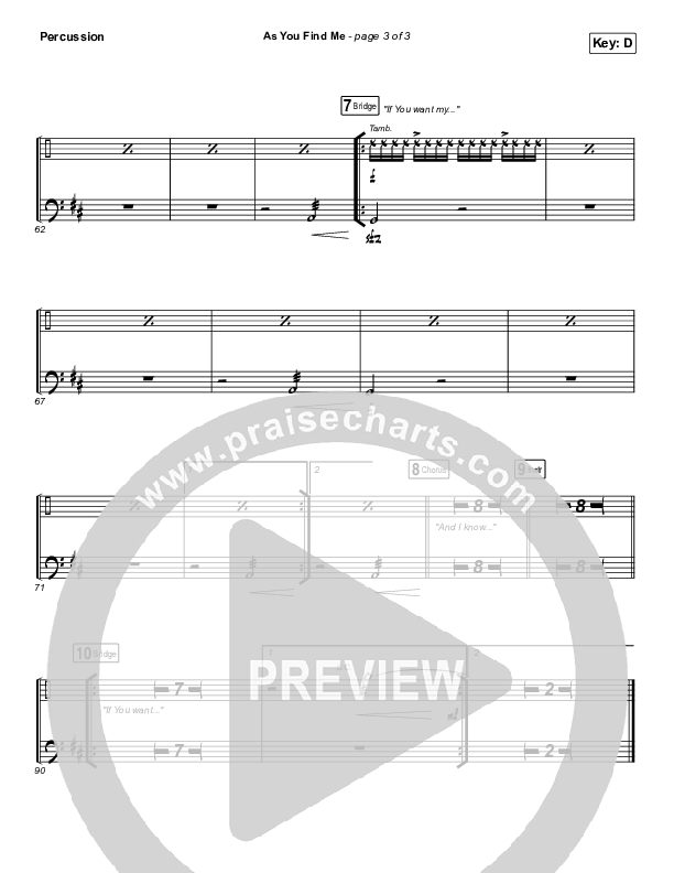 As You Find Me Percussion (Hillsong UNITED)