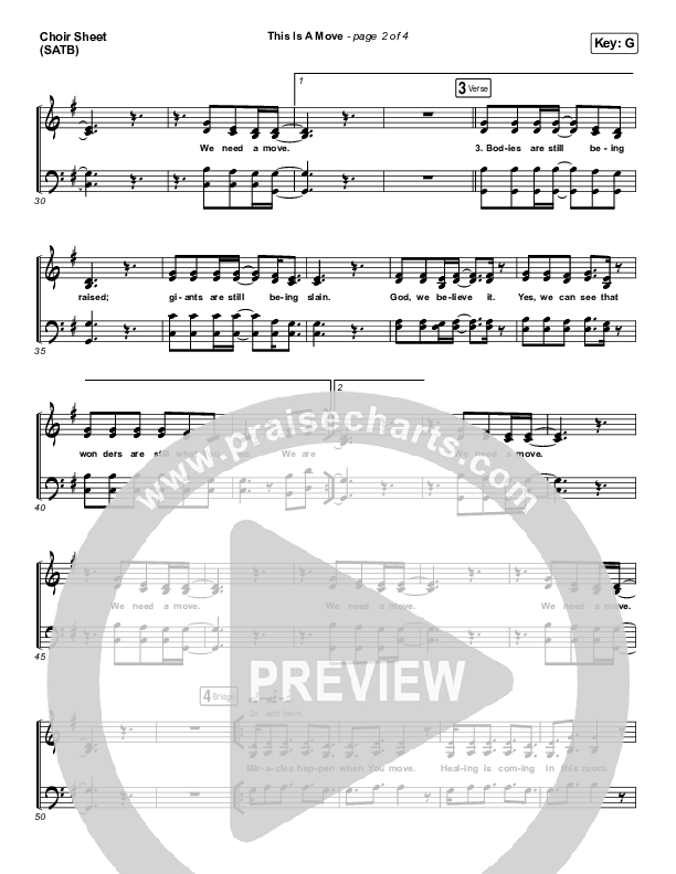 This Is A Move (YouTube) Choir Sheet (SATB) (Brandon Lake / Bethel Music)