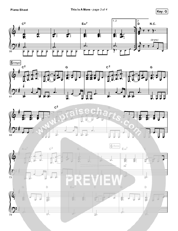 This Is A Move (YouTube) Piano Sheet (Brandon Lake / Bethel Music)