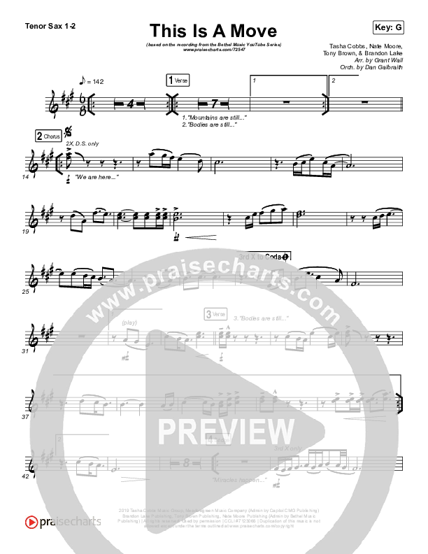 This Is A Move (YouTube) Tenor Sax 1/2 (Brandon Lake / Bethel Music)