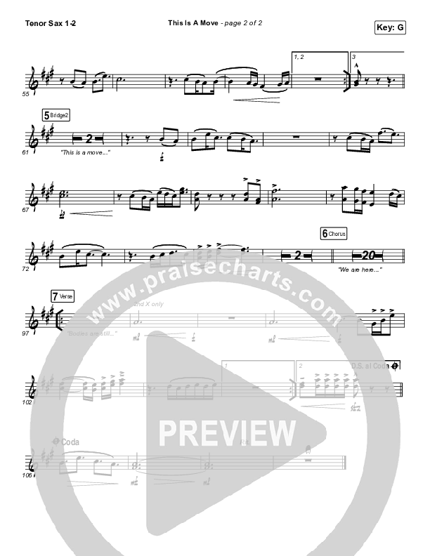 This Is A Move (YouTube) Tenor Sax 1/2 (Brandon Lake / Bethel Music)