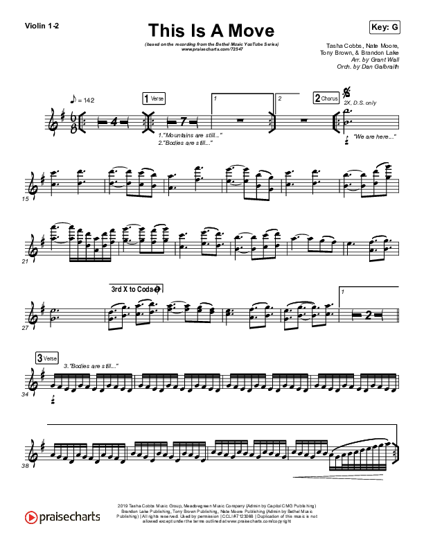 This Is A Move (YouTube) Violin 1/2 (Brandon Lake / Bethel Music)