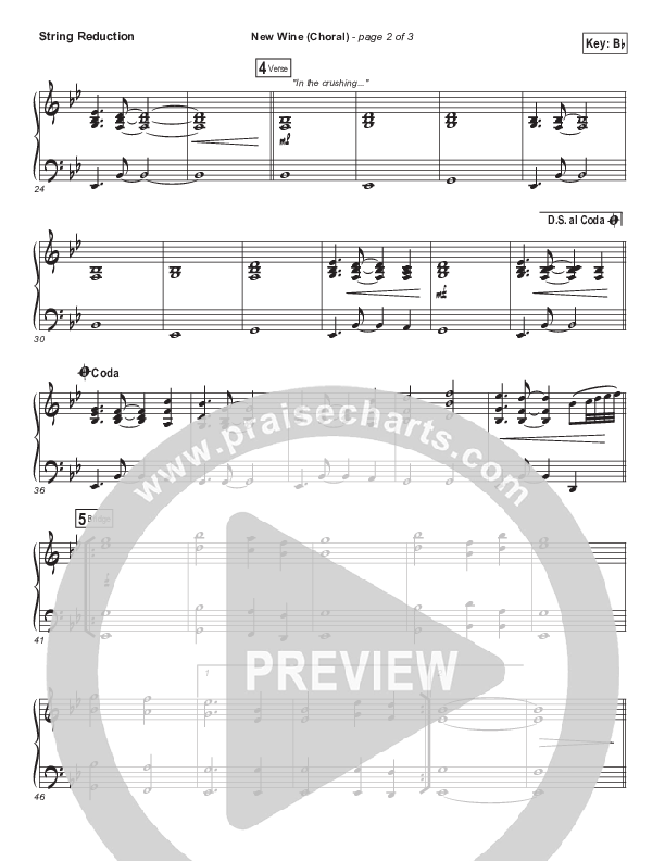 New Wine (Choral Anthem SATB) String Pack (Hillsong Worship / Arr. Luke Gambill)