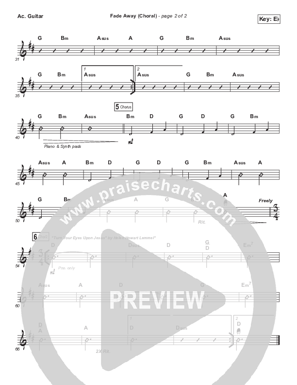 Fade Away (Choral Anthem SATB) Acoustic Guitar (Passion / Melodie Malone / Arr. Luke Gambill)