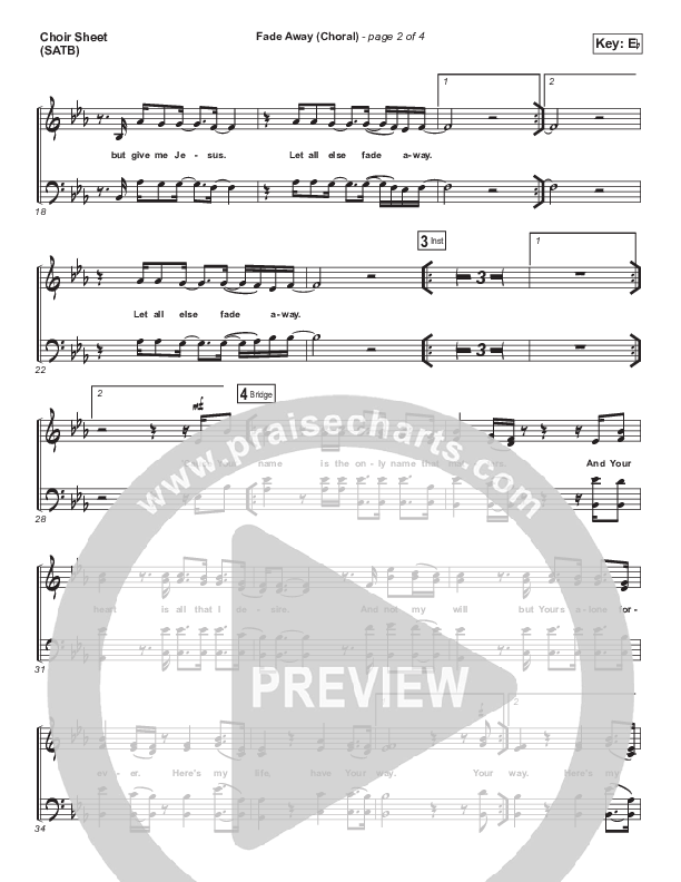 Fade Away (Choral Anthem SATB) Choir Sheet (SATB) (Passion / Melodie Malone / Arr. Luke Gambill)