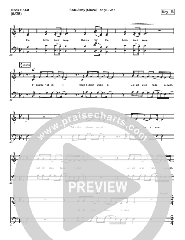 Fade Away (Choral Anthem SATB) Choir Sheet (SATB) (Passion / Melodie Malone / Arr. Luke Gambill)