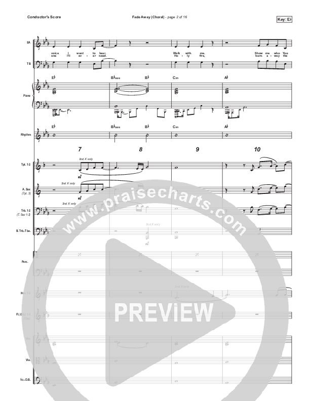 Fade Away (Choral Anthem SATB) Orchestration (Passion / Melodie Malone / Arr. Luke Gambill)