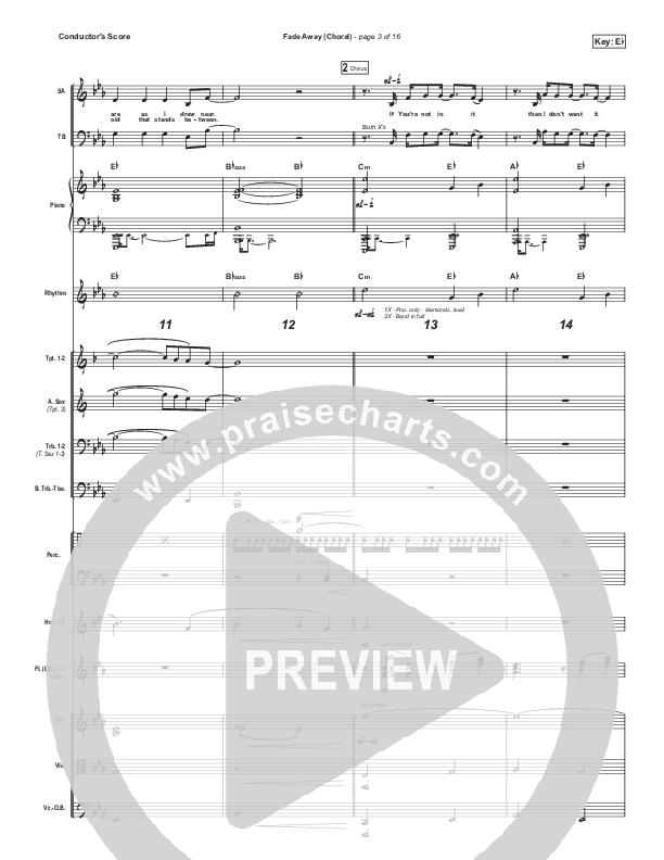 Fade Away (Choral Anthem SATB) Conductor's Score (Passion / Melodie Malone / Arr. Luke Gambill)
