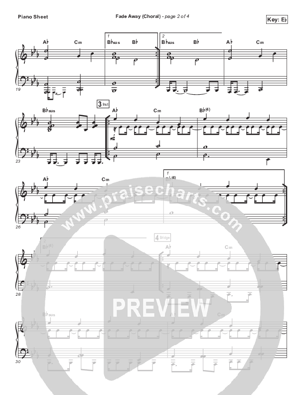 Fade Away (Choral Anthem SATB) Piano Sheet (Passion / Melodie Malone / Arr. Luke Gambill)