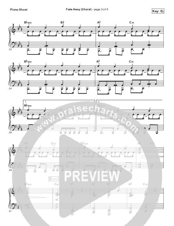 Fade Away (Choral Anthem SATB) Piano Sheet (Passion / Melodie Malone / Arr. Luke Gambill)