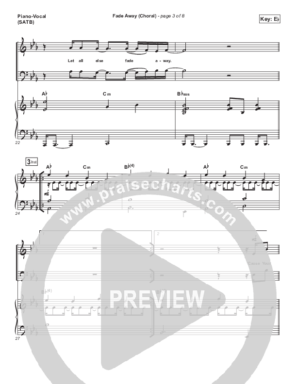 Fade Away (Choral Anthem SATB) Piano/Vocal Pack (Passion / Melodie Malone / Arr. Luke Gambill)
