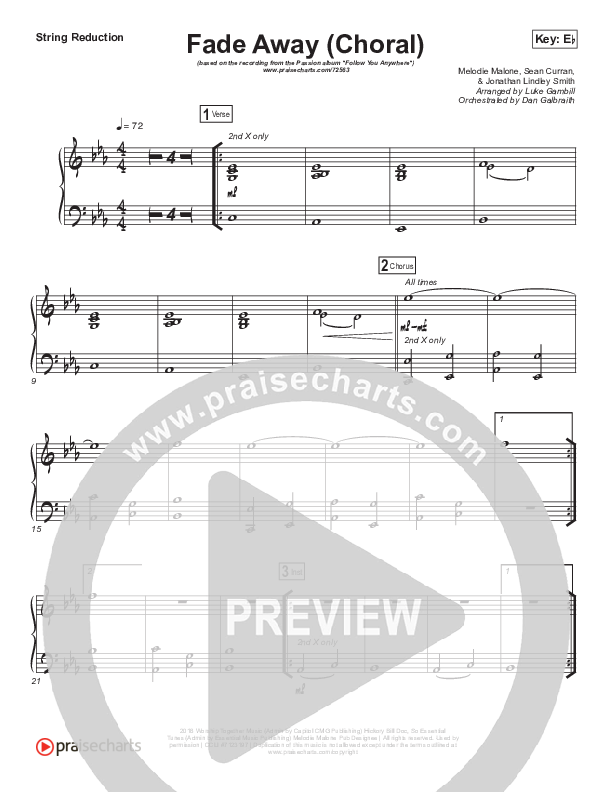 Fade Away (Choral Anthem SATB) Synth Strings (Passion / Melodie Malone / Arr. Luke Gambill)