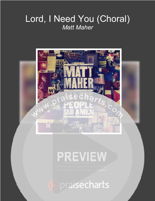 Lord I Need You (Choral Anthem SATB) Orchestration (Matt Maher / Arr. Luke Gambill)
