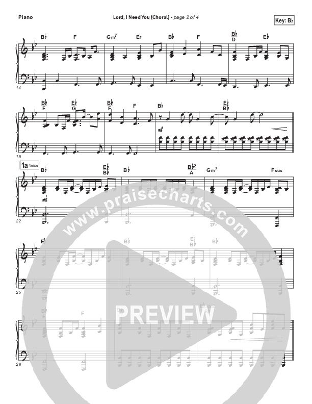 Lord I Need You (Choral Anthem SATB) Piano Sheet (Matt Maher / Arr. Luke Gambill)