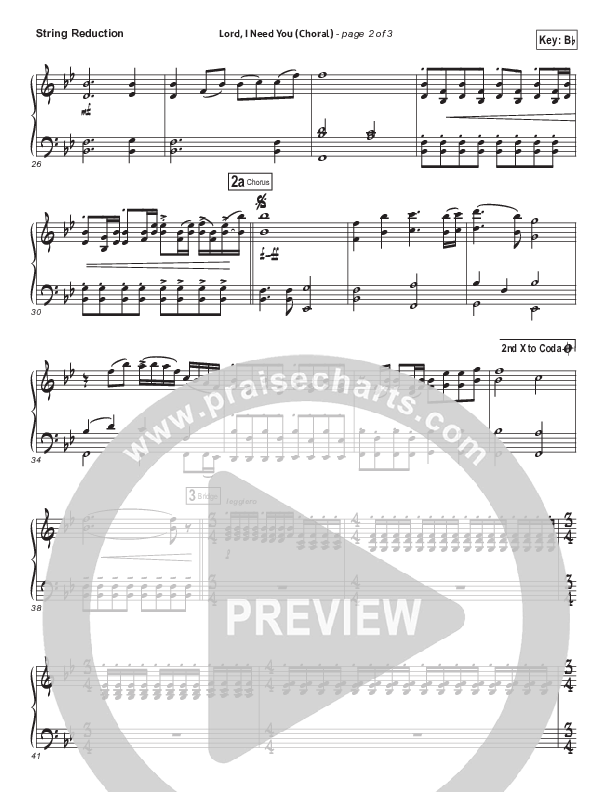 Lord I Need You (Choral Anthem SATB) String Pack (Matt Maher / Arr. Luke Gambill)