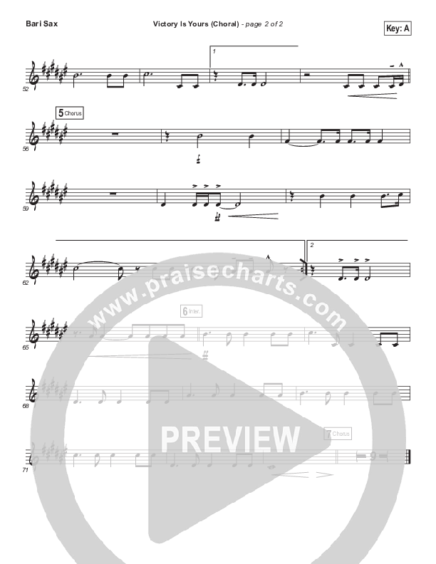 Victory Is Yours (Choral Anthem SATB) Bari Sax (Bethel Music / Bethany Wohrle / Arr. Luke Gambill)