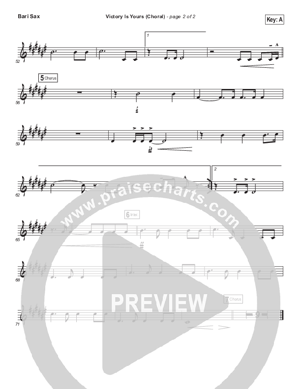 Victory Is Yours (Choral Anthem SATB) Bari Sax (Bethel Music / Bethany Wohrle / Arr. Luke Gambill)