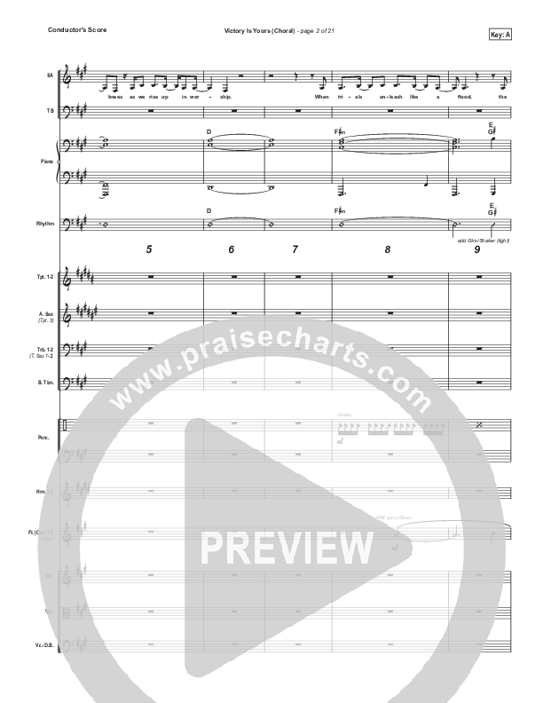 Victory Is Yours (Choral Anthem SATB) Conductor's Score (Bethel Music / Bethany Wohrle / Arr. Luke Gambill)