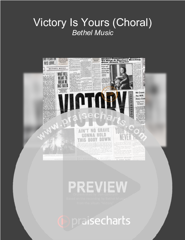 Victory Is Yours (Choral Anthem SATB) Cover Sheet (Bethel Music / Bethany Wohrle / Arr. Luke Gambill)