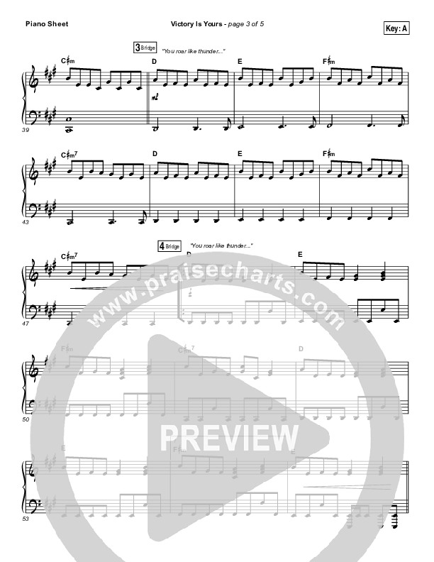 Victory Is Yours (Choral Anthem SATB) Piano Sheet (Bethel Music / Bethany Wohrle / Arr. Luke Gambill)