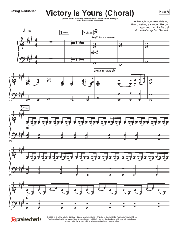 Victory Is Yours (Choral Anthem SATB) Synth Strings (Bethel Music / Bethany Wohrle / Arr. Luke Gambill)