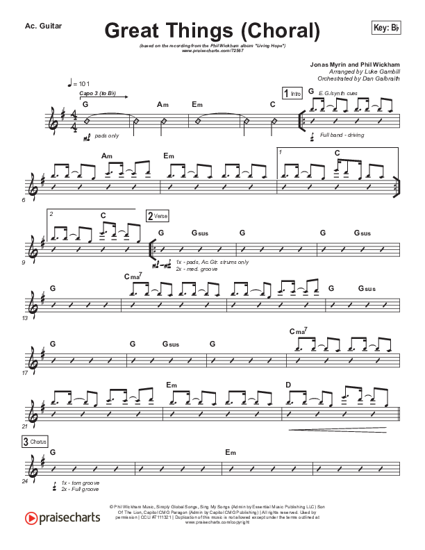 Great Things (Choral Anthem SATB) Acoustic Guitar (Phil Wickham / Arr. Luke Gambill)
