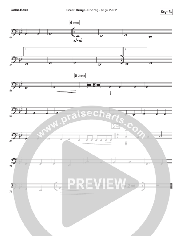 Great Things (Choral Anthem SATB) Cello/Bass (Phil Wickham / Arr. Luke Gambill)