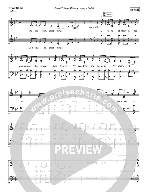 Great Things (Choral Anthem SATB) Choir Sheet (SATB) (Phil Wickham / Arr. Luke Gambill)