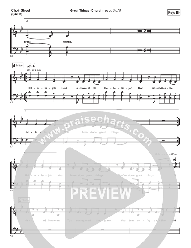 Great Things (Choral Anthem SATB) Choir Vocals (SATB) (Phil Wickham / Arr. Luke Gambill)