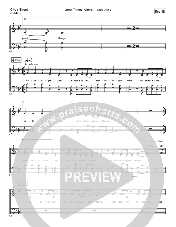 Great Things (Choral Anthem SATB) Choir Sheet (SATB) (Phil Wickham / Arr. Luke Gambill)