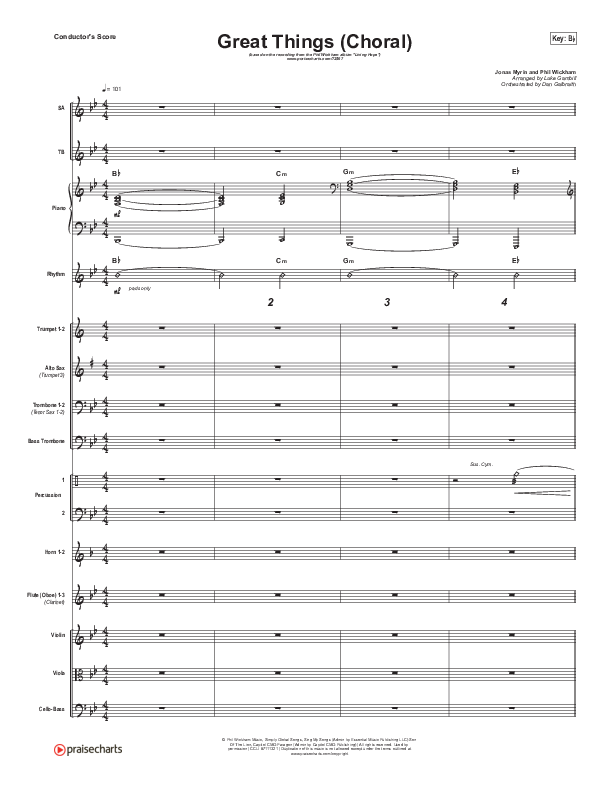 Great Things (Choral Anthem SATB) Conductor's Score (Phil Wickham / Arr. Luke Gambill)