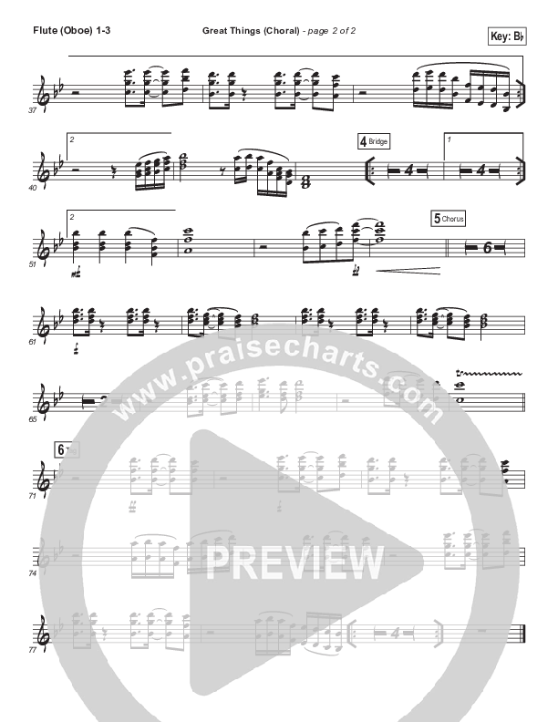 Great Things (Choral Anthem SATB) Flute/Oboe 1/2/3 (Phil Wickham / Arr. Luke Gambill)