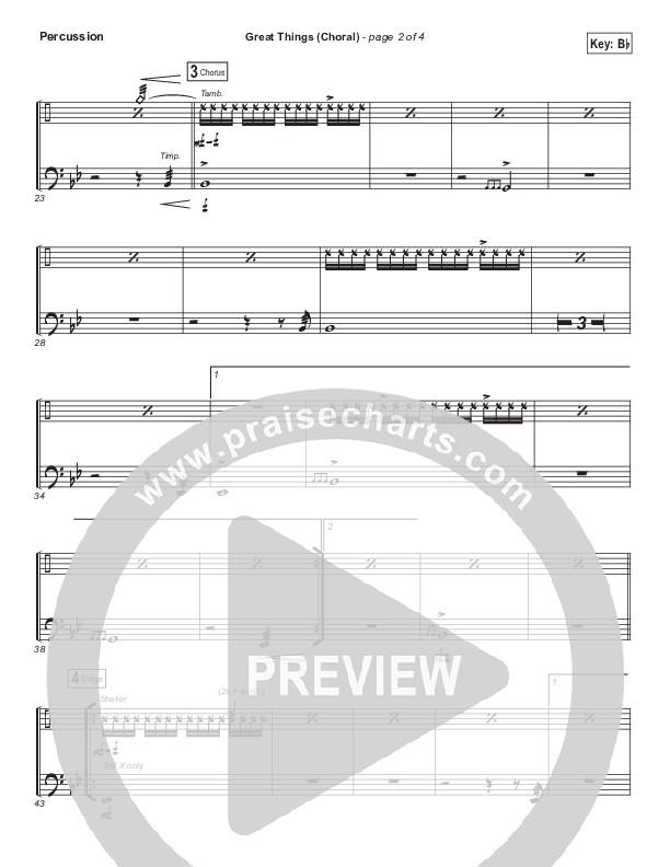 Great Things (Choral Anthem SATB) Percussion (Phil Wickham / Arr. Luke Gambill)