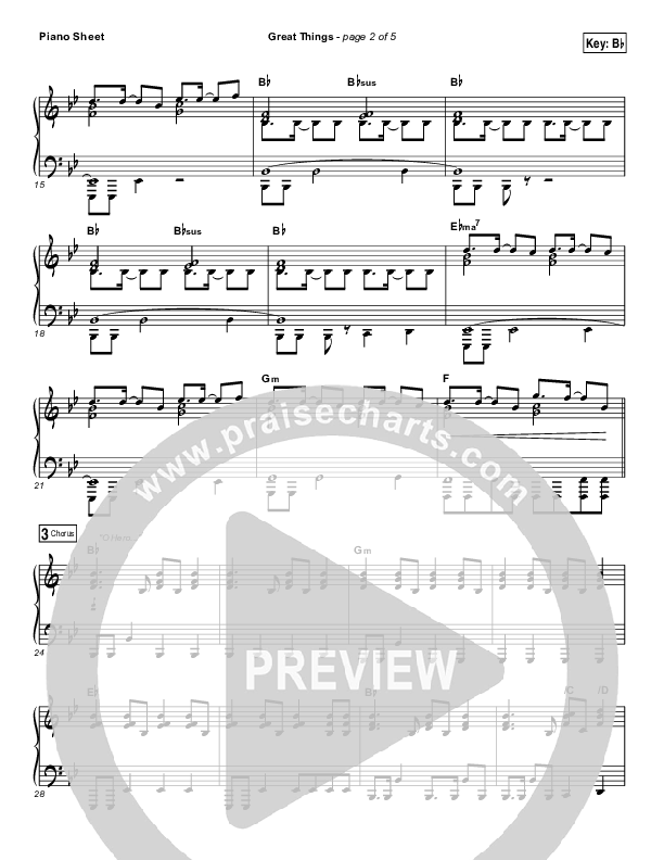 Great Things (Choral Anthem SATB) Piano Sheet (Phil Wickham / Arr. Luke Gambill)