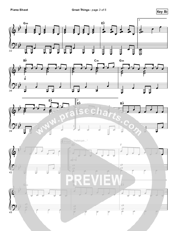 Great Things (Choral Anthem SATB) Piano Sheet (Phil Wickham / Arr. Luke Gambill)