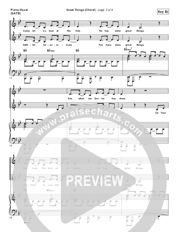 Great Things (Choral Anthem SATB) Piano/Vocal Pack (Phil Wickham / Arr. Luke Gambill)