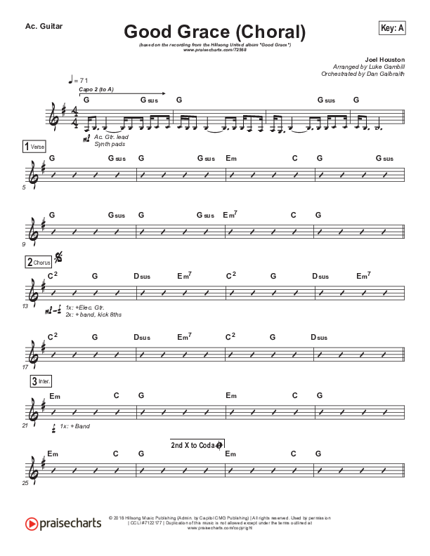 Good Grace (Choral Anthem SATB) Acoustic Guitar (Hillsong UNITED / Joel Houston / Arr. Luke Gambill)