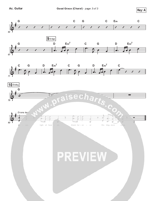 Good Grace (Choral Anthem SATB) Acoustic Guitar (Hillsong UNITED / Joel Houston / Arr. Luke Gambill)